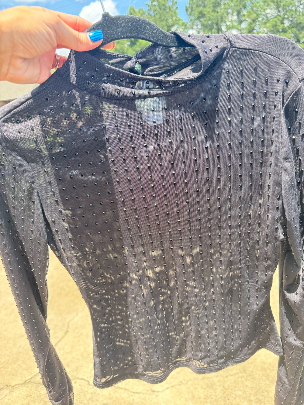 Charcoal Studded Top